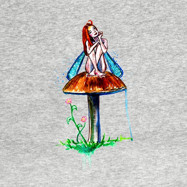 Mushroom Fairy and flowers by beaugeste2280@yahoo.com